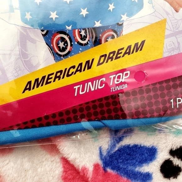 NWT Marvel Captain America American Dream Tunic Top Child M/L Halloween Costume - Picture 6 of 7